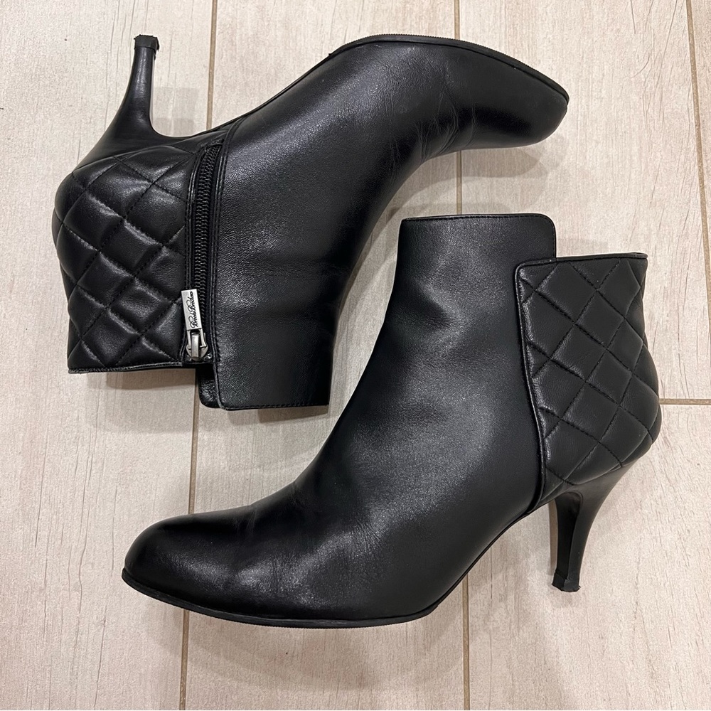 Brooks Brothers Quilted Ankle High Heeled Booties